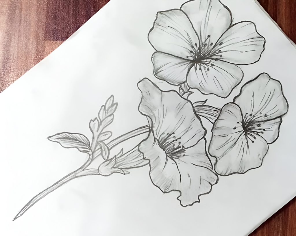 Realistic Flower Drawing In 7 Steps